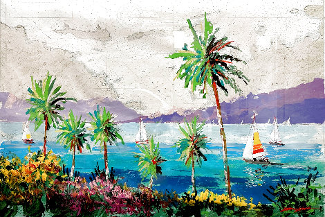 Pillsbury Sound Painting - 1997 39x49 - Huge - Virgin Islands Original Painting - Kerry Hallam