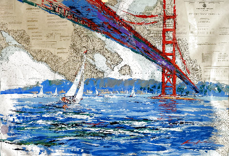 Entrance to San Francisco Bay - Nautical Chart 1997 41x52  - Huge - California Original Painting - Kerry Hallam