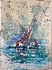 Newport Bay Nautical Chart Painting - 1990 48x38 - Huge - Newport Beach, CA Original Painting by Kerry Hallam - 2