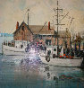 Untitled Harbor 16x12 Original Painting by Kerry Hallam - 1