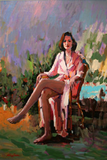 Untitled Seated Woman 36x24 Original Painting - Kerry Hallam Untitled Seated Woman 36x24 Original Painting - Kerry Hallam