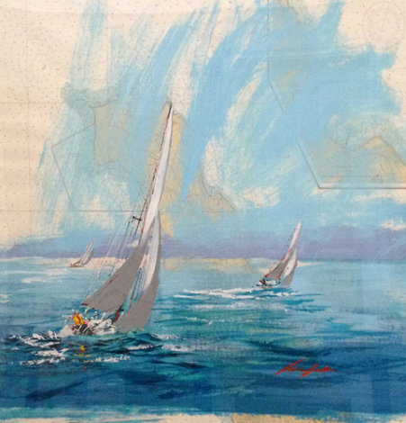San Clemente Island Nautical Chart 39x41 Original Painting - Kerry Hallam
