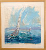 San Clemente Island Nautical Chart 39x41 Original Painting by Kerry Hallam - 1