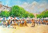 French Beach Scene 1990 16x23 - France Original Painting by Kerry Hallam - 0