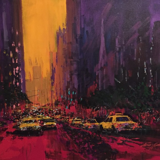 New York Evening 2010 30x36 - NYC - Park Avenue Original Painting by Kerry Hallam