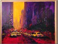 New York Evening 2010 30x36 Original Painting by Kerry Hallam - 1 New York Evening 2010 30x36 Original Painting by Kerry Hallam - 1