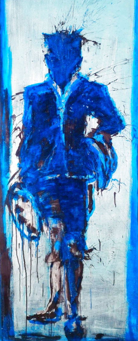 Standing Shadow With Blue Background  Huge Limited Edition Print by Richard Hambleton