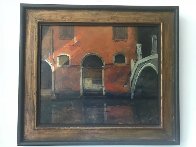 Venetian Street Scene 1963 28x24 Original Painting by Albert Handell - 1 Venetian Street Scene 1963 28x24 Original Painting by Albert Handell - 1