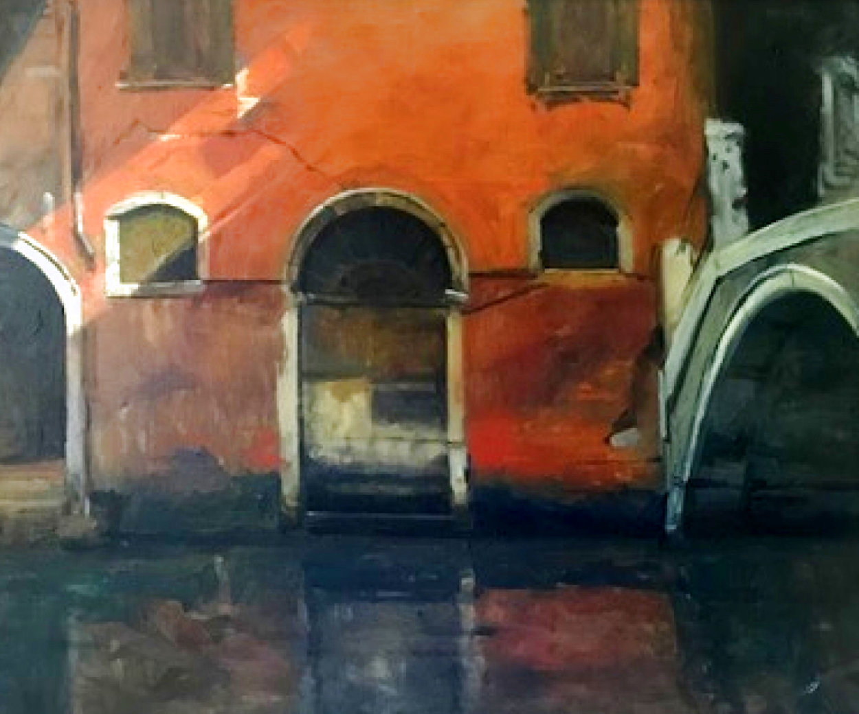 Venetian Street Scene 1963 28x24 Original Painting by Albert Handell