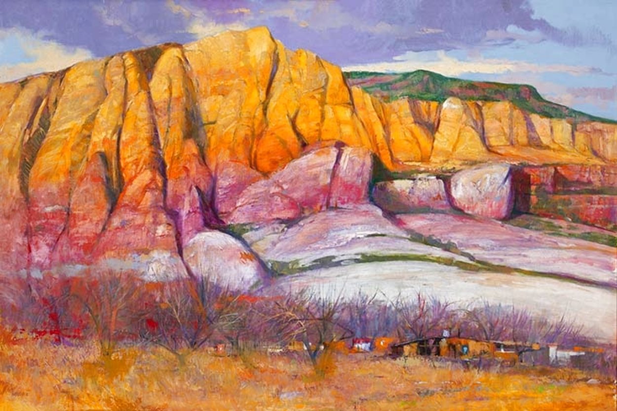 Abiquiu, New Mexico, 1987 32x44 Huge Original Painting by Albert Handell