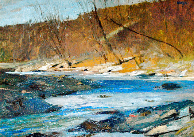 Woodstock Stream 15x19 - New York Original Painting by Albert Handell