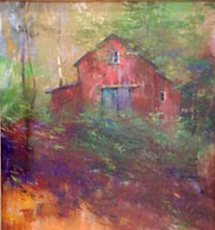Upstate Barn 14x14 Original Painting - Albert Handell
