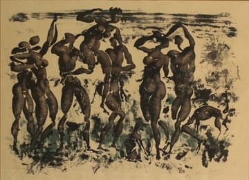 Bacchanal in Moisson (Die Ernte) 1954 Limited Edition Print - Hans Erni Bacchanal in Moisson (Die Ernte) 1954 Limited Edition Print - Hans Erni
