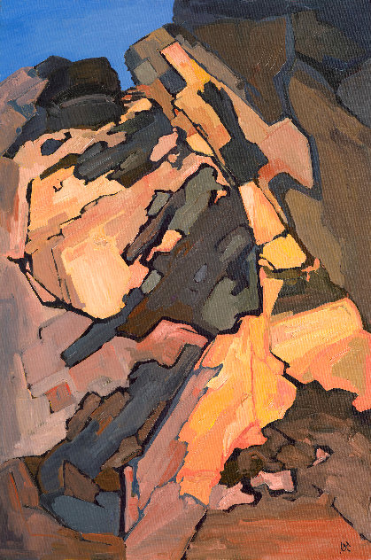Crack in the Rock 2009 39x27 - Red Rock Canyon,  Las Vegas, NV Original Painting by Erin Hanson
