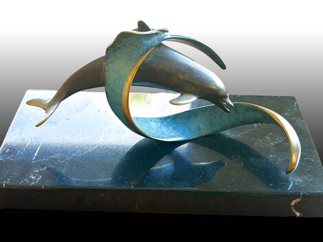 Surfs Up Bronze Sculpture 2005 8 in Sculpture - Scott Hanson