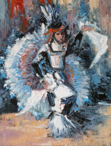 Ceremonial Dancer 25x21 Original Painting - Hans Ressdorf