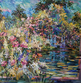 Kaleidoscope Garden 2009 56x56 Original Painting - Rebecca Hardin Kaleidoscope Garden 2009 56x56 Original Painting - Rebecca Hardin