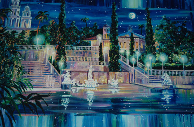 Starry Night at San Simeon California 1998 ( Hearst Castle) California Limited Edition Print by Rebecca Hardin
