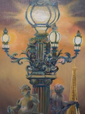 Paris, City of Lights 2010 28x22 Original Painting - Rebecca Hardin