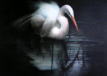 Untitled (Egret) 2003 56x80 Original Painting - Ray Hare Untitled (Egret) 2003 56x80 Original Painting - Ray Hare