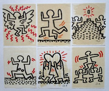 Bayer Suite of 6 Plate Signed 1982 (Complete) Limited Edition Print - Keith Haring Bayer Suite of 6 Plate Signed 1982 (Complete) Limited Edition Print - Keith Haring