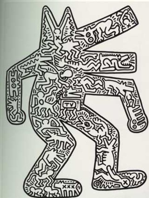 Barking Dog Wood Wall Sculpture 1986 Sculpture by Keith Haring