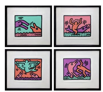 Pop Shop V Quad 1989 - Set of 4 Limited Edition Print - Keith Haring Pop Shop V Quad 1989 - Set of 4 Limited Edition Print - Keith Haring
