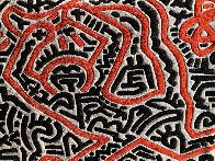 Running Man and Galaxy Art Tapestry 1985 39x59 HS Tapestry by Keith Haring - 1 Running Man and Galaxy Art Tapestry 1985 39x59 HS Tapestry by Keith Haring - 1