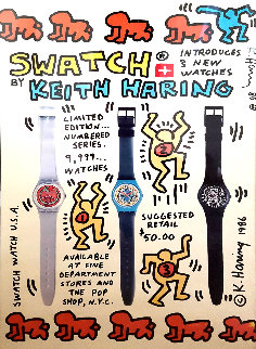 1986 Swatch Watch USA Promotion Poster HS Limited Edition Print - Keith Haring 1986 Swatch Watch USA Promotion Poster HS Limited Edition Print - Keith Haring