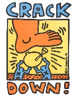 Crack Down Benefit Poster 1986 Limited Edition Print by Keith Haring - 1 Crack Down Benefit Poster 1986 Limited Edition Print by Keith Haring - 1