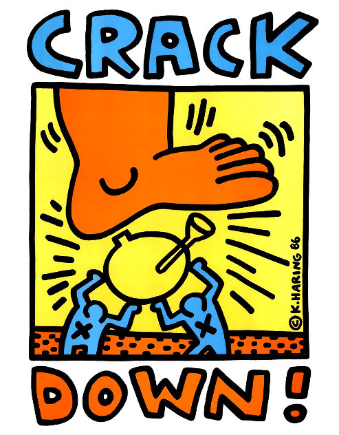 Crack Down Benefit Poster 1986 Limited Edition Print by Keith Haring