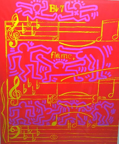 20th Montreux Jazz Festival Poster, HS By Haring and Warhol 1986 Limited Edition Print - Keith Haring