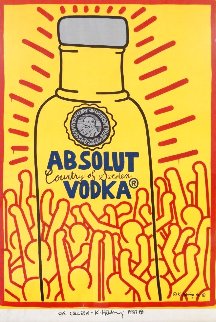 Absolut Vodka (Signed) Poster 1986 Rare Other - Keith Haring Absolut Vodka (Signed) Poster 1986 Rare Other - Keith Haring