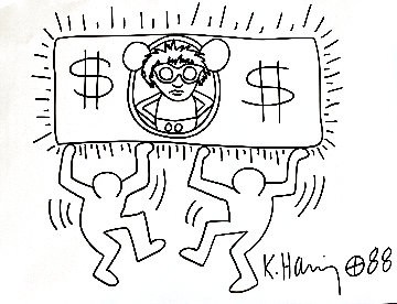 Untitled Drawing 1988 11x15 Drawing - Keith Haring Untitled Drawing 1988 11x15 Drawing - Keith Haring