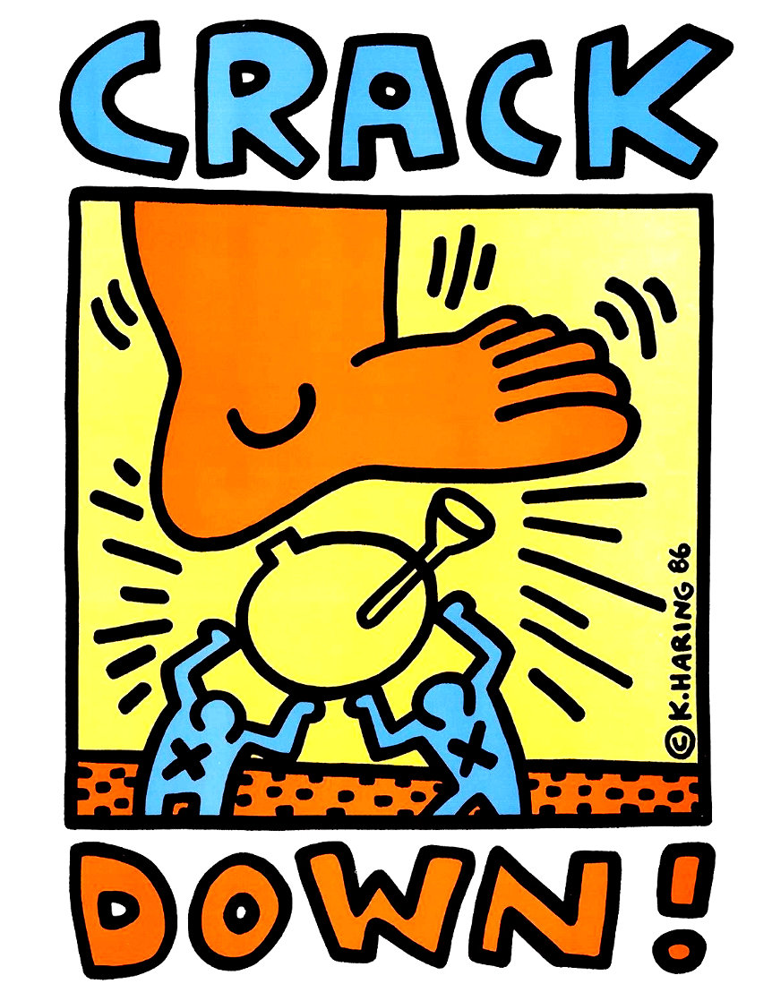 Crack Down! Poster 1986 Limited Edition Print by Keith Haring