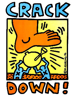 Crack Down! Poster 1986 Limited Edition Print - Keith Haring