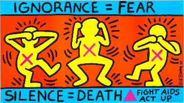 Ignorance=Fear 1989 Pop Art Poster Limited Edition Print - Keith Haring Ignorance=Fear 1989 Pop Art Poster Limited Edition Print - Keith Haring