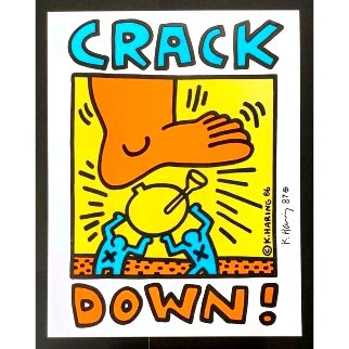 Crack Down! Benefit Concert Poster (Signed) Limited Edition Print - Keith Haring Crack Down! Benefit Concert Poster (Signed) Limited Edition Print - Keith Haring