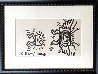 Untitled Double Sided Mickey Mouse TV Drawing  1984 Hand Signed - Double Sided Works on Paper (not prints) by Keith Haring - 1