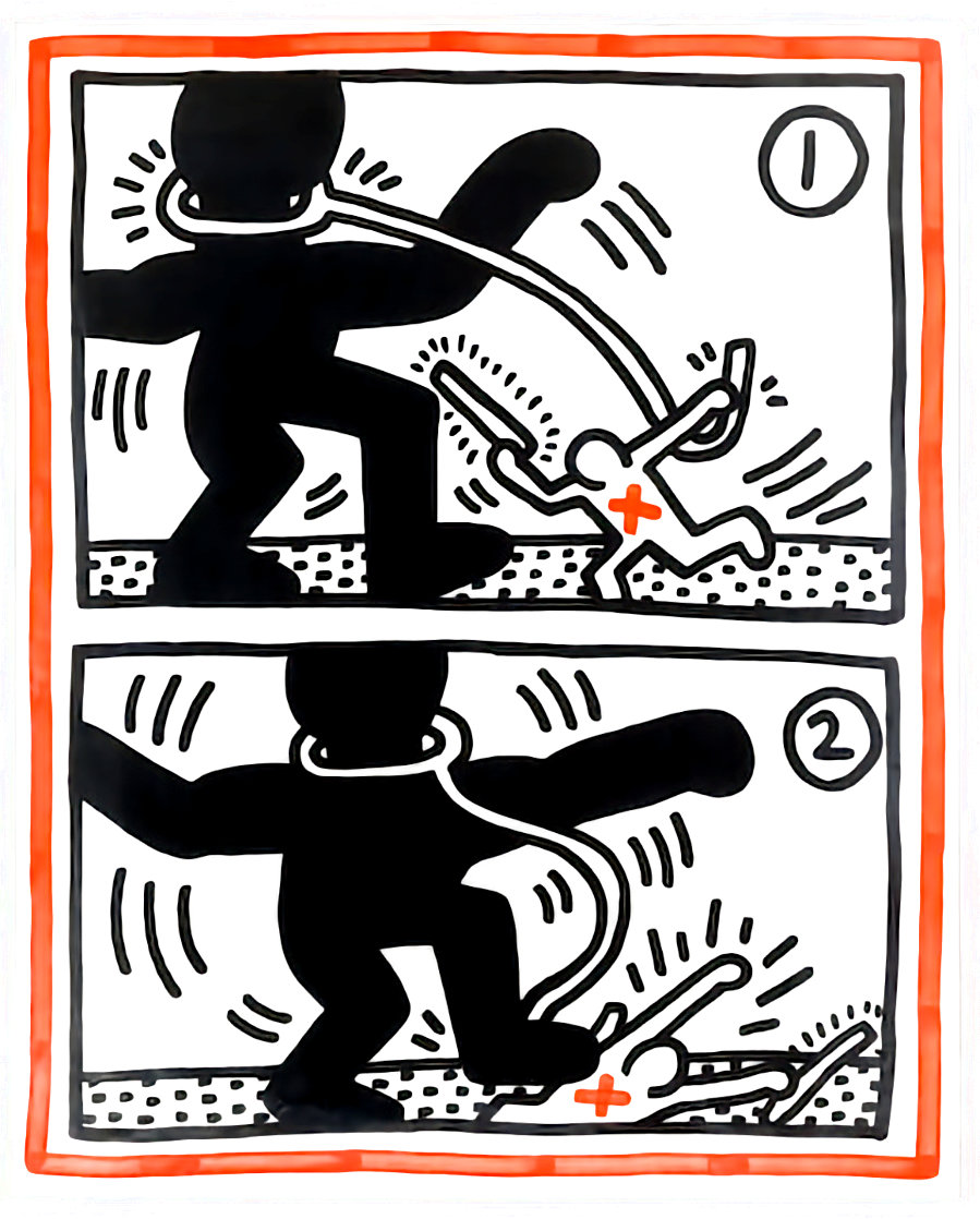 Free South Africa: Untitled 3 1985 Limited Edition Print by Keith Haring Free South Africa: Untitled 3 1985 Limited Edition Print by Keith Haring
