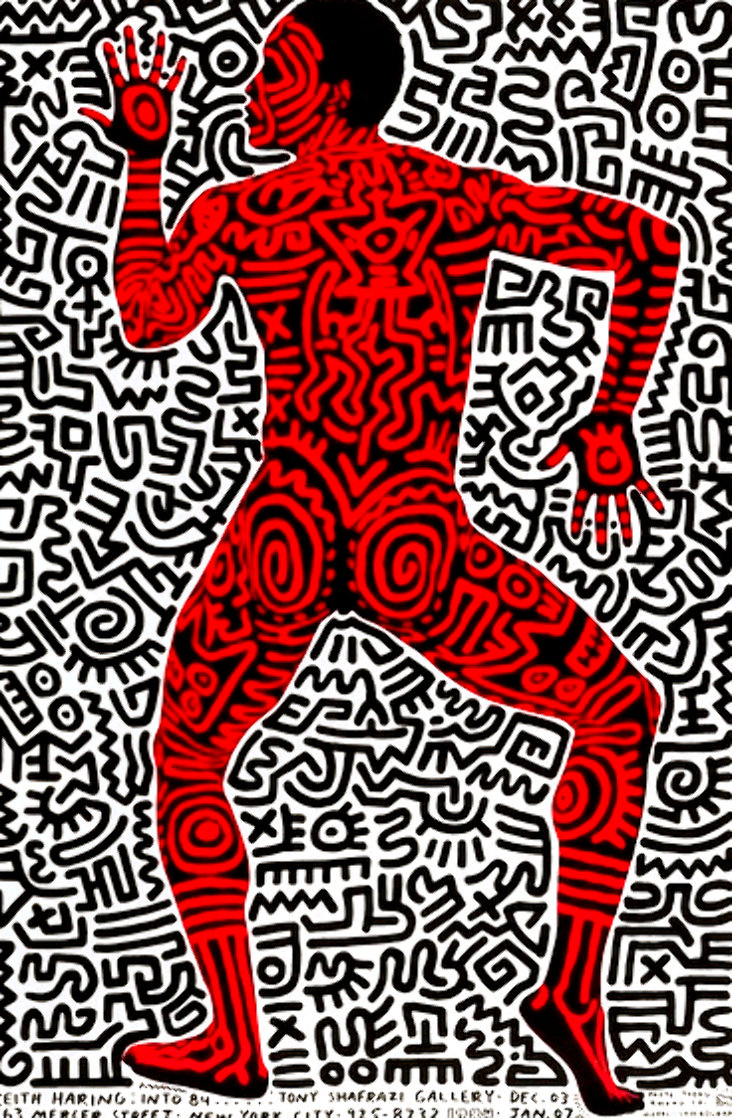 Into 84 - Tony Shafrazi Poster 1984 Limited Edition Print by Keith Haring
