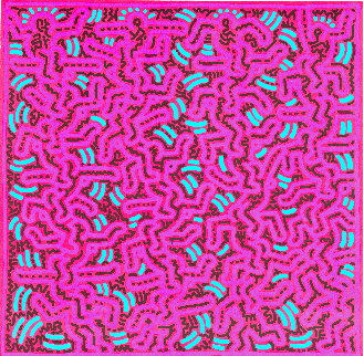 Untitled Pink 1984 Hand Signed Limited Edition Print - Keith Haring