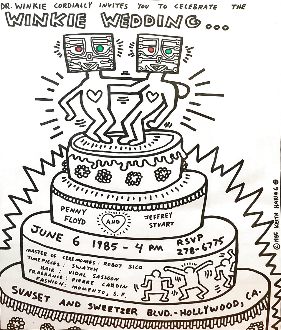 Winkie Wedding Poster 1985 Limited Edition Print by Keith Haring