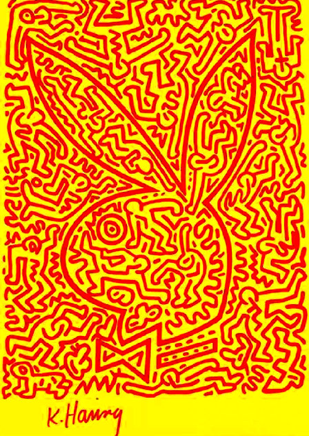 Playboy Bunny 2 1990 Limited Edition Print by Keith Haring