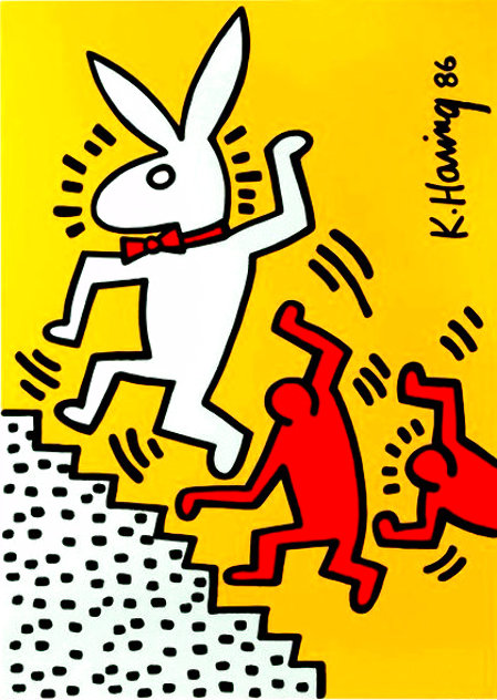 Bunny on the Run 1990 Limited Edition Print by Keith Haring