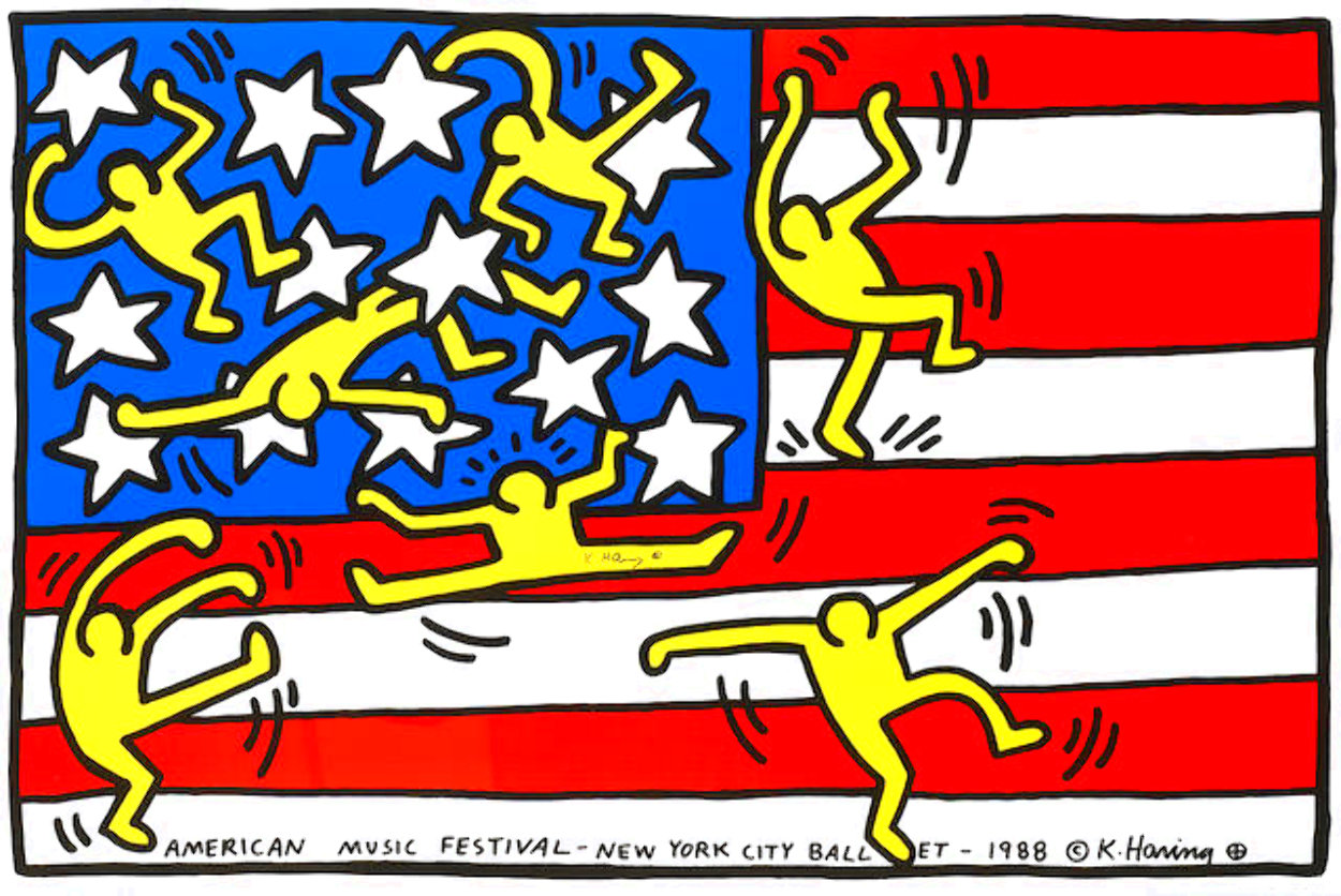 American Music Festival - New York City Ballet 1988 HS - Huge Limited Edition Print by Keith Haring