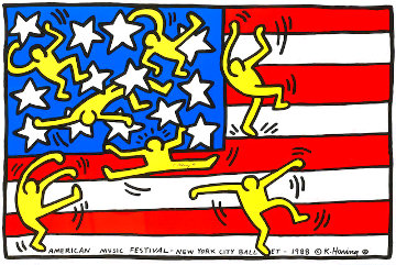 American Music Festival - New York City Ballet 1988 HS - Huge Limited Edition Print - Keith Haring