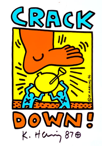 Crack Down Promotional Brochure for the Bill Graham Crack Down Benefit Concert 1986 HS Other - Keith Haring