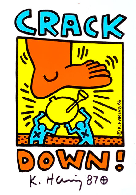 Crack Down Promotional Brochure for the Bill Graham Crack Down Benefit Concert 1986 HS Other by Keith Haring