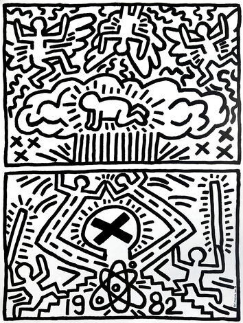 Nuclear Disarmament Poster 1982 - New York, NYC Limited Edition Print - Keith Haring